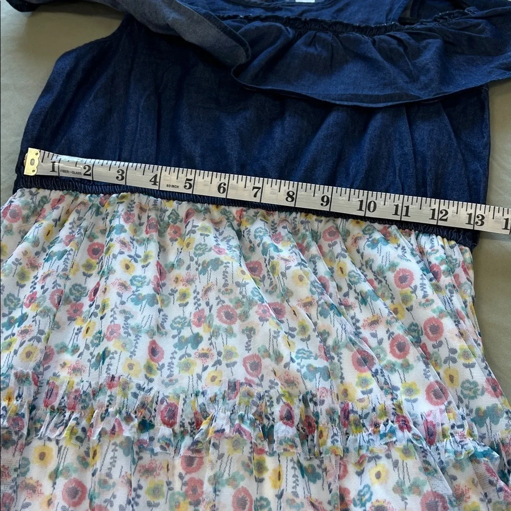 Justice calico drop sleeve country cute midi